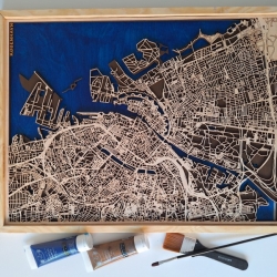 Wooden City Map Wall Art, Custom City ...
